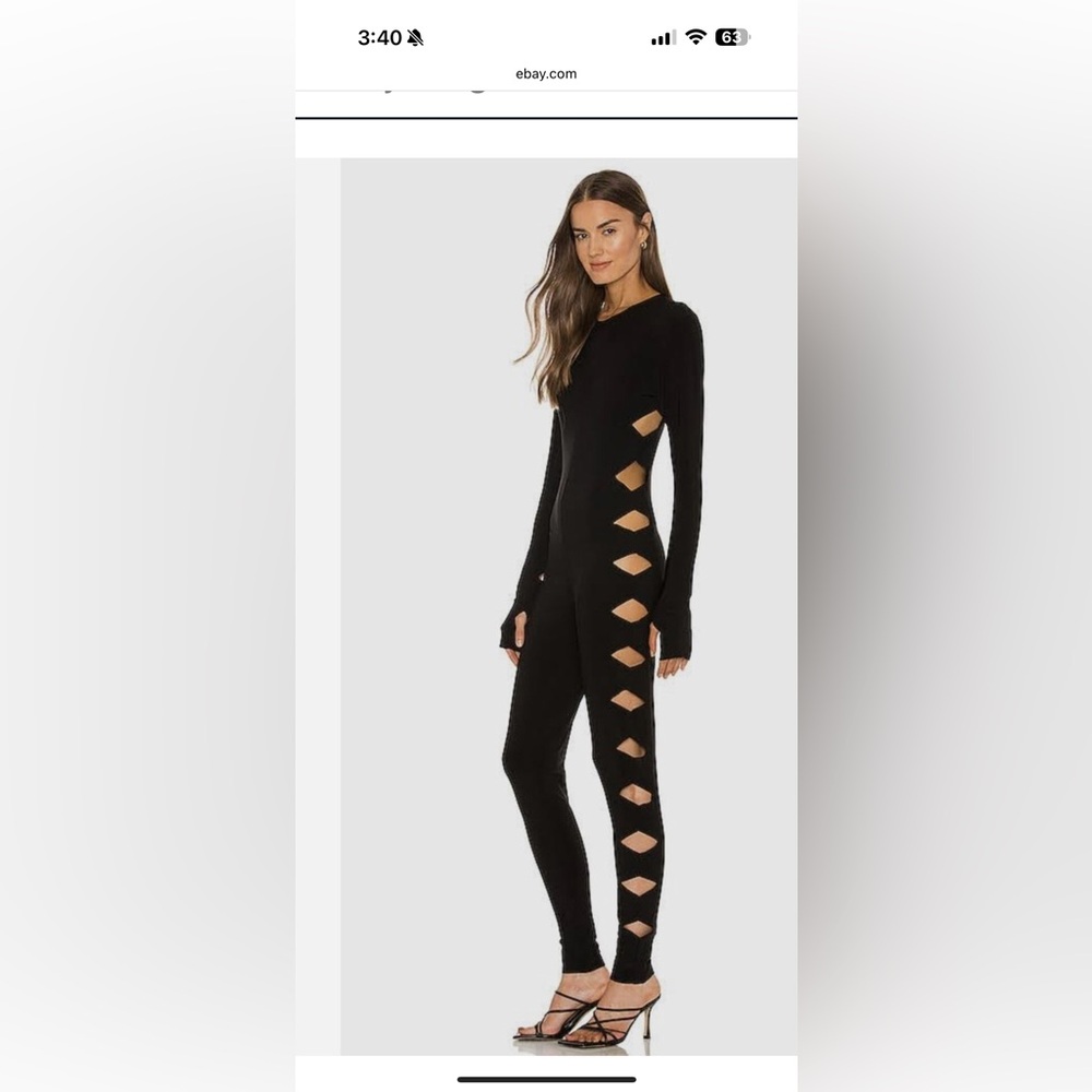 Norma Kamali Black Cutout Jumpsuit